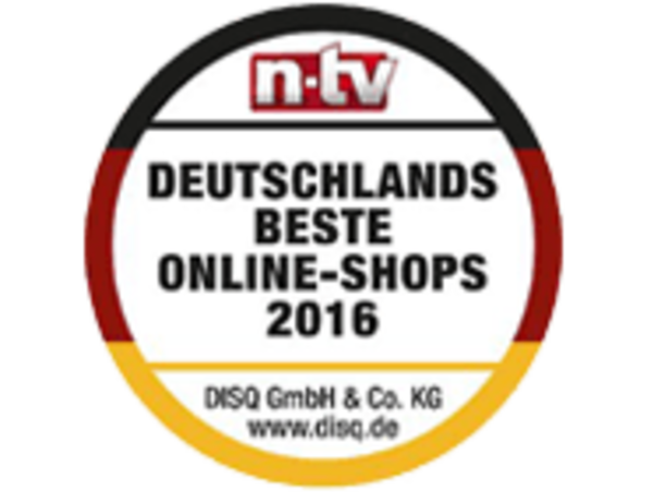 Das Logo des n-tv Tests für Deutschlands beste Online-Shops 2016