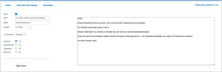 CMS-Inhalt für die E-Mail mit dem Bestätigungscode