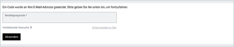 Eingabe des Einmalcodes beim Login